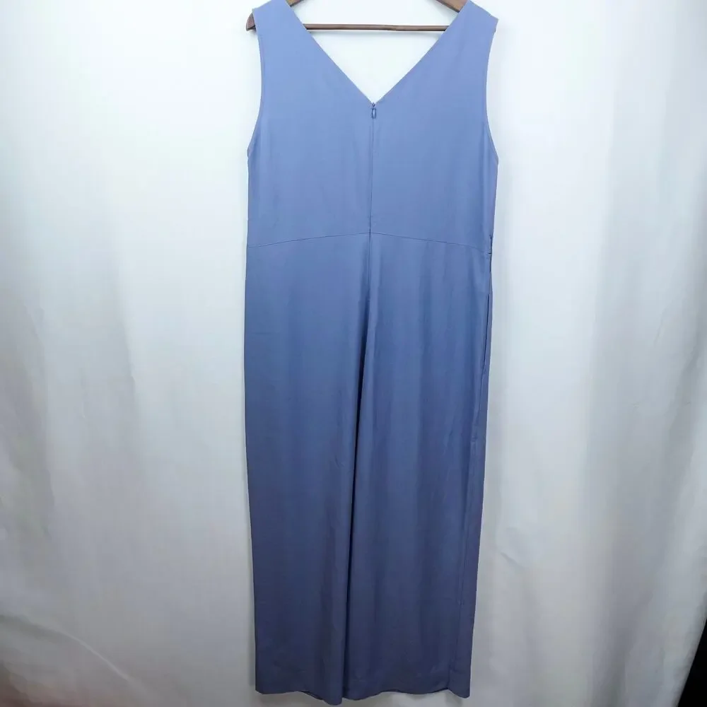 Everlane The Japanese GoWeave Essential Jumpsuit Sz 12 Dusty Blue -Missing Belt-